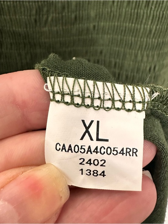 Olive Square Neck Smocked Bodice Wide Leg Jumpsuit XL NWT Vacation Travel Boho - Picture 6 of 11